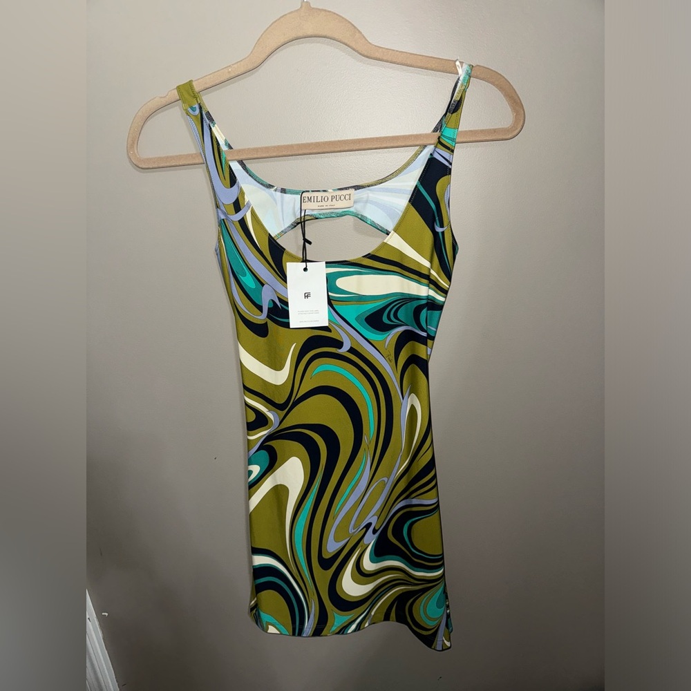 Emilio Pucci Onde-print Fitted Dress - Green